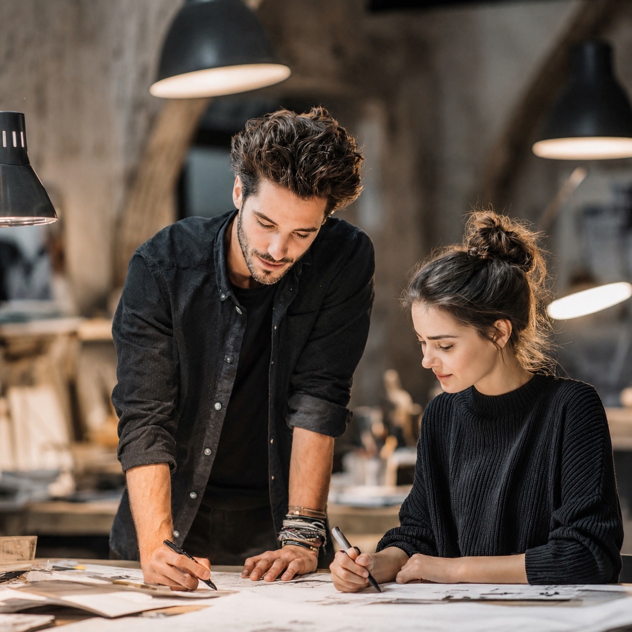 Creative professionals at work